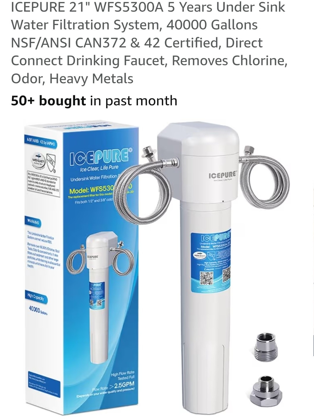 ICEPURE Under-Sink Water Filtration System - White